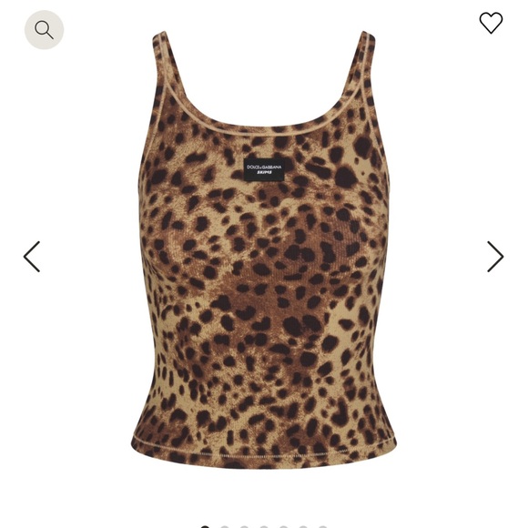 Dolce&Gabanna x SKIMS leopard cotton rib tank NWT - Picture 2 of 6